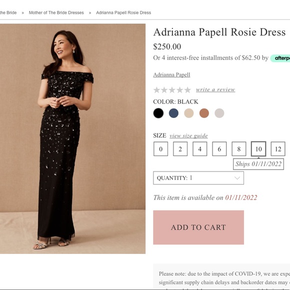 BHLDN Adrianna Papell Rosie Off Shoulder Column Gown - Picture 13 of 13